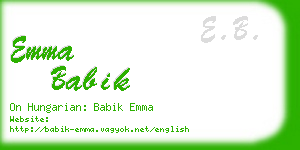 emma babik business card